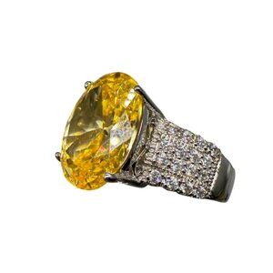 Bella Luce 12.53Ct Canary Yellow Diamond Simulant Rhodium Over Sterling Silver R
